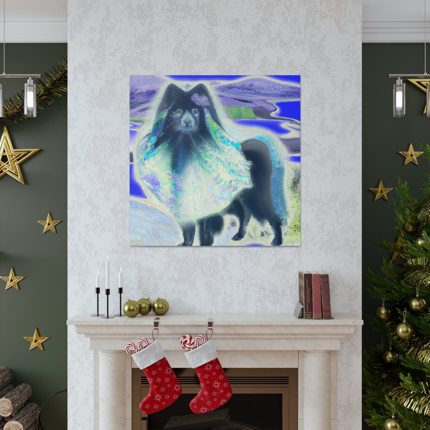 "Keeshond with Surrealism" - Canvas