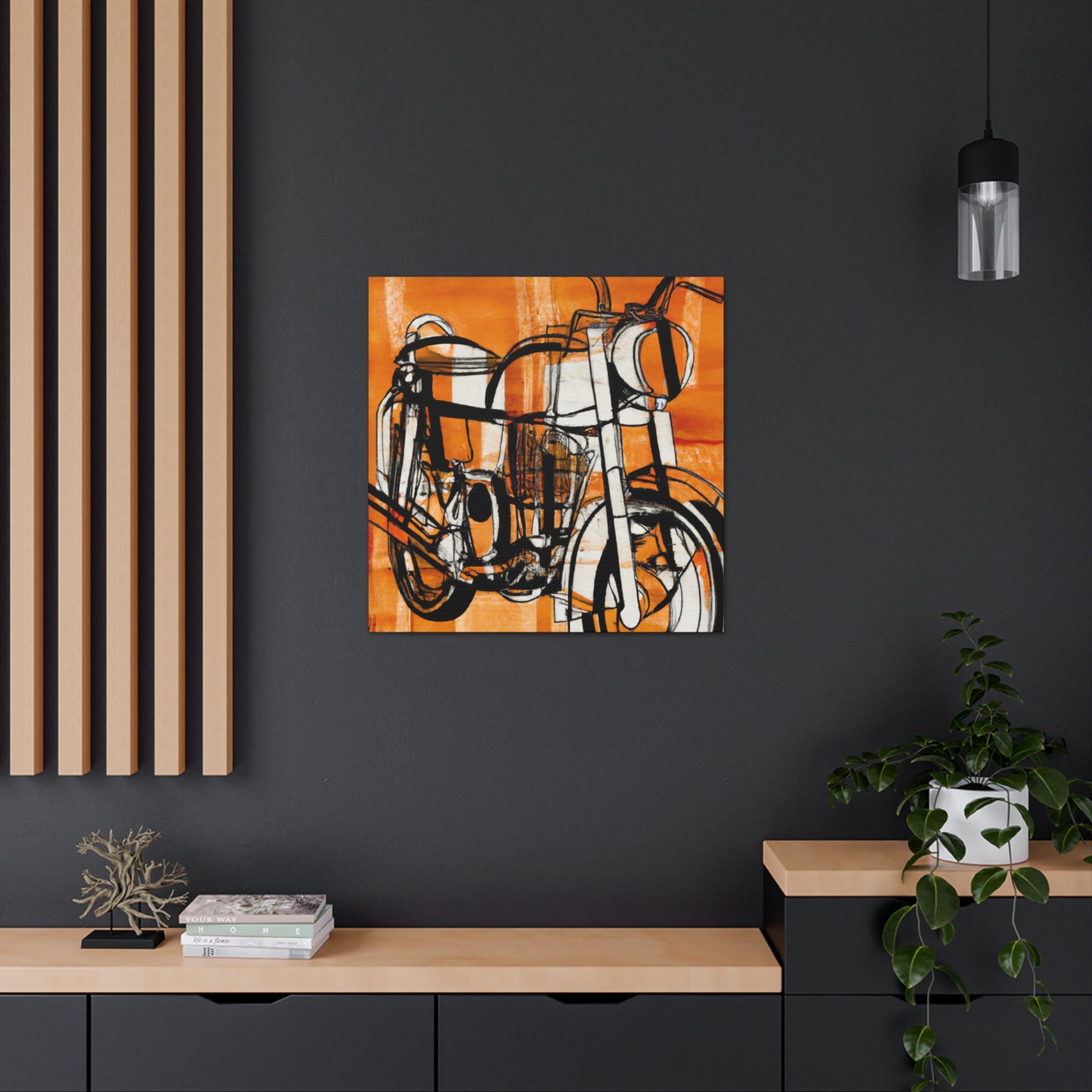 "Motorcycle Meets Art Deco" - Canvas