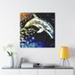 Dolphins in Pointillism - Canvas