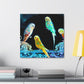 Budgerigars in Bloom - Canvas