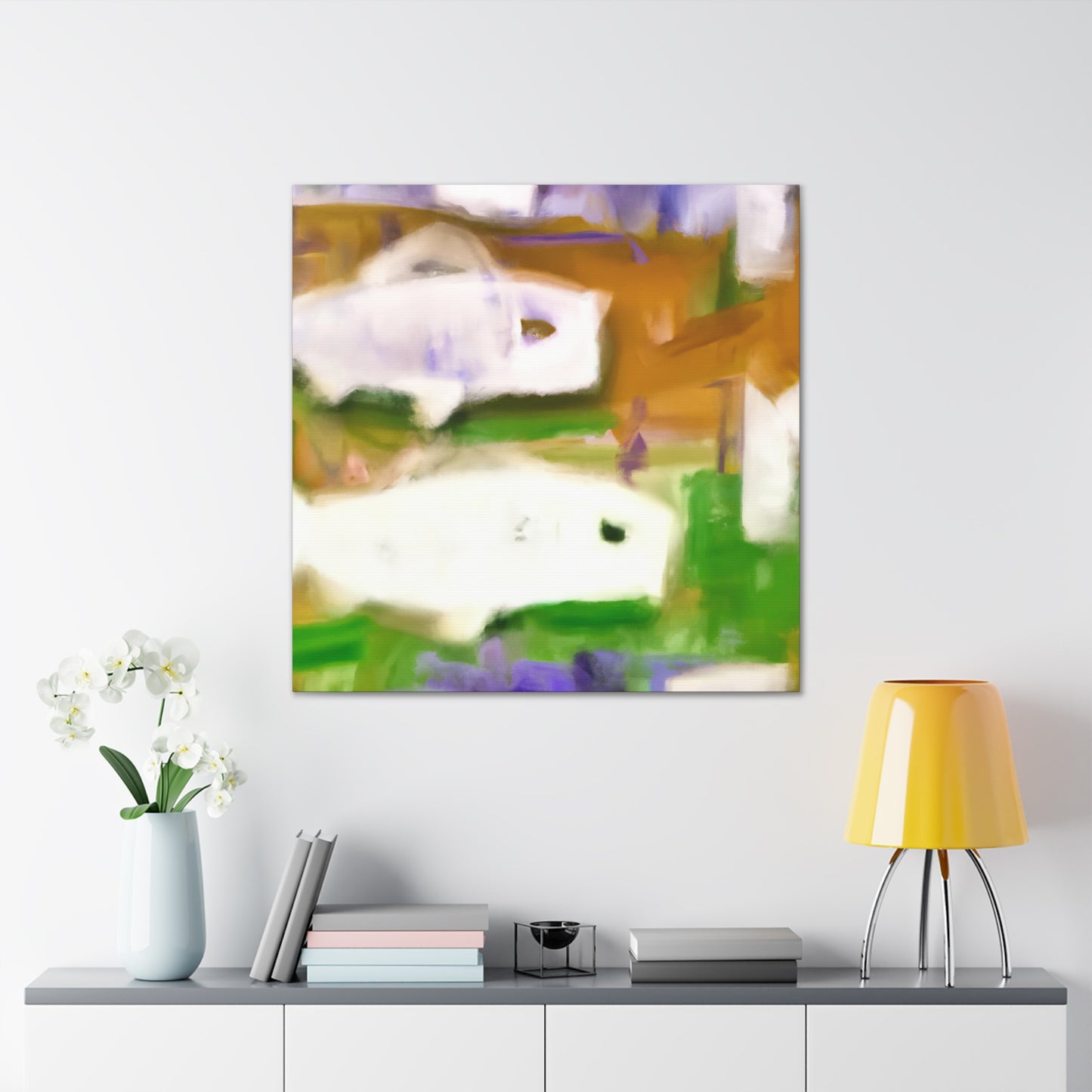 Salmon Swim in Deco - Canvas