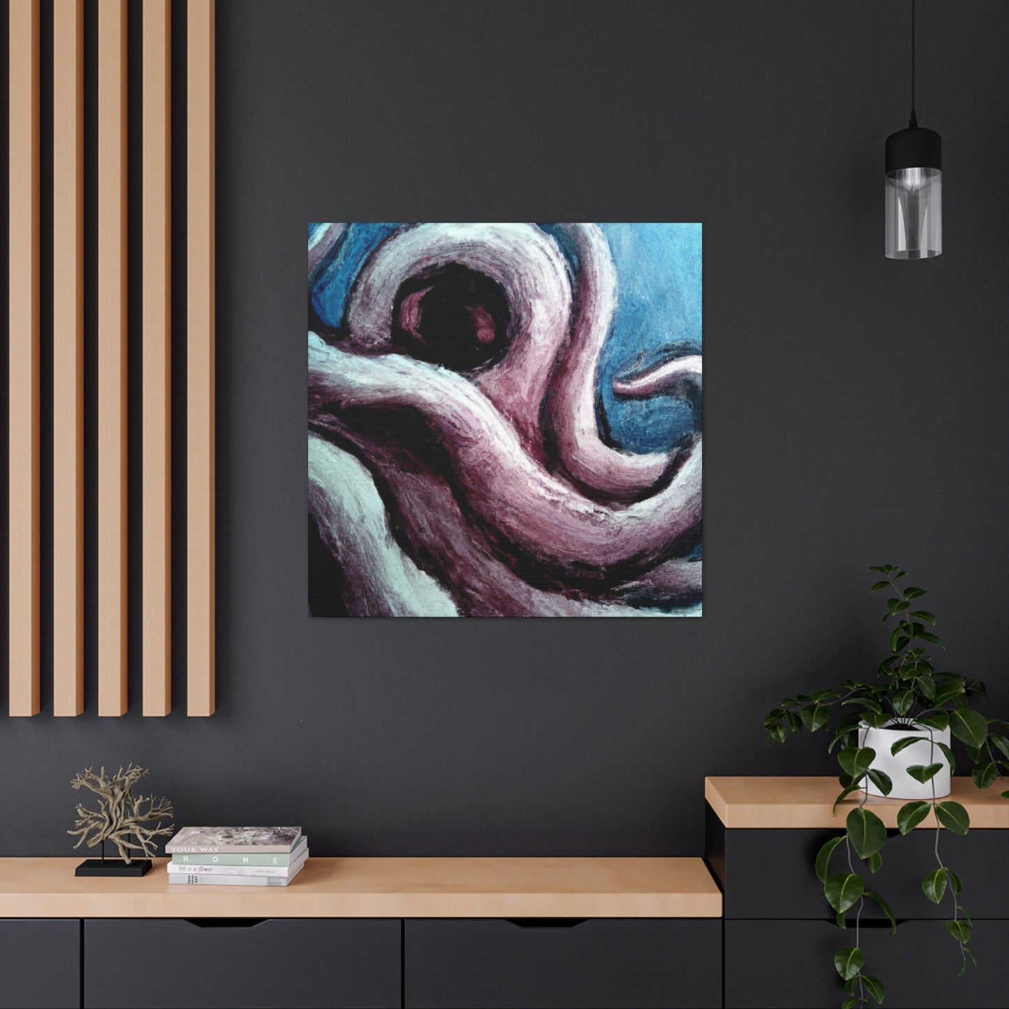 Octopus in Abstract Space - Canvas