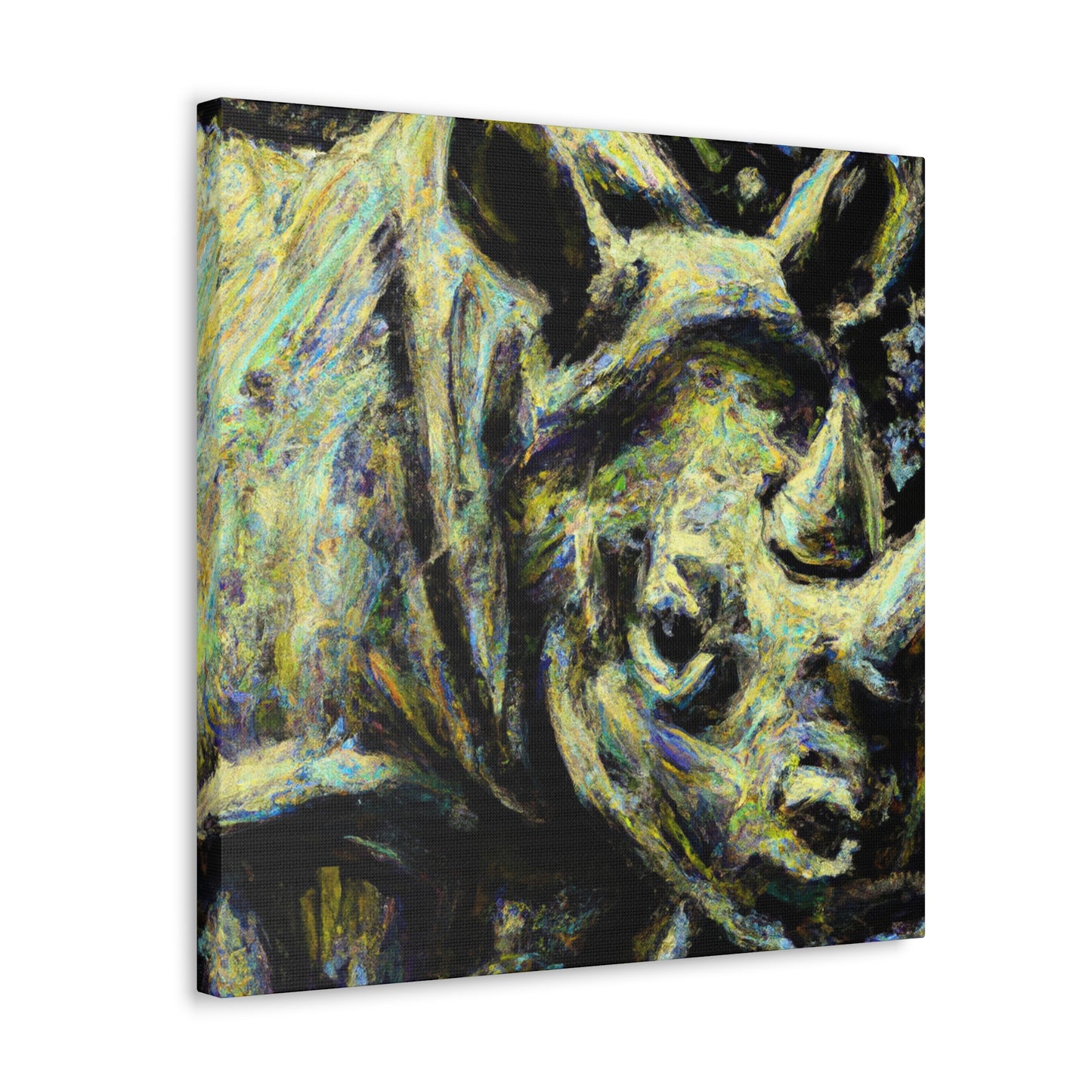 Indian Rhinoceros Impressionism - Canvas