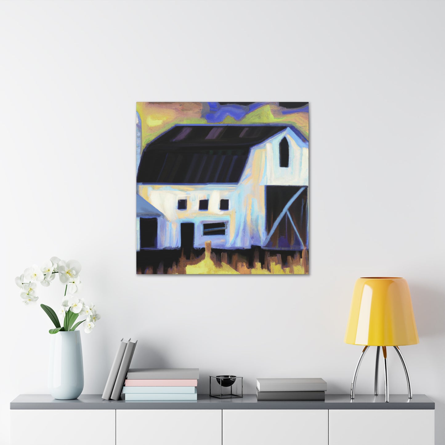 "Barn by Moonlight: 1940" - Canvas