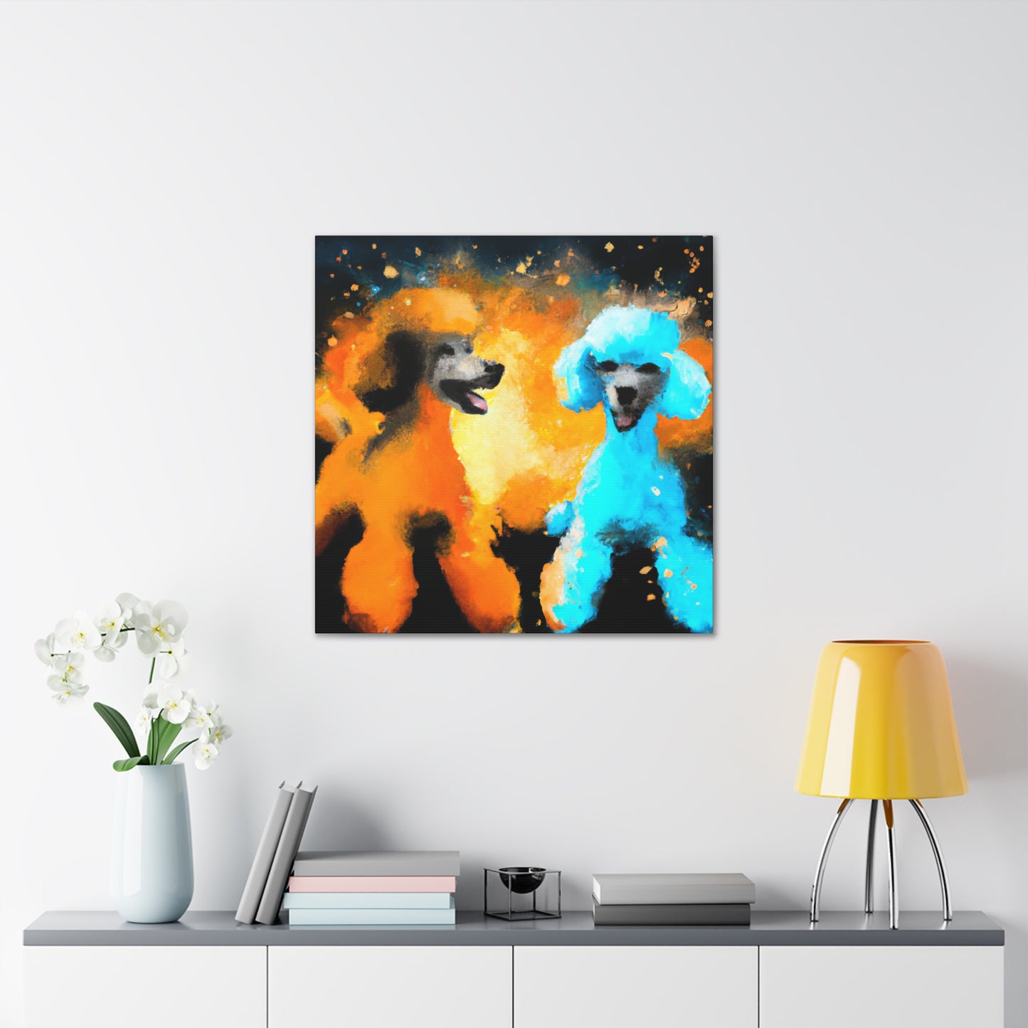 Poodle in Neon Hues - Canvas