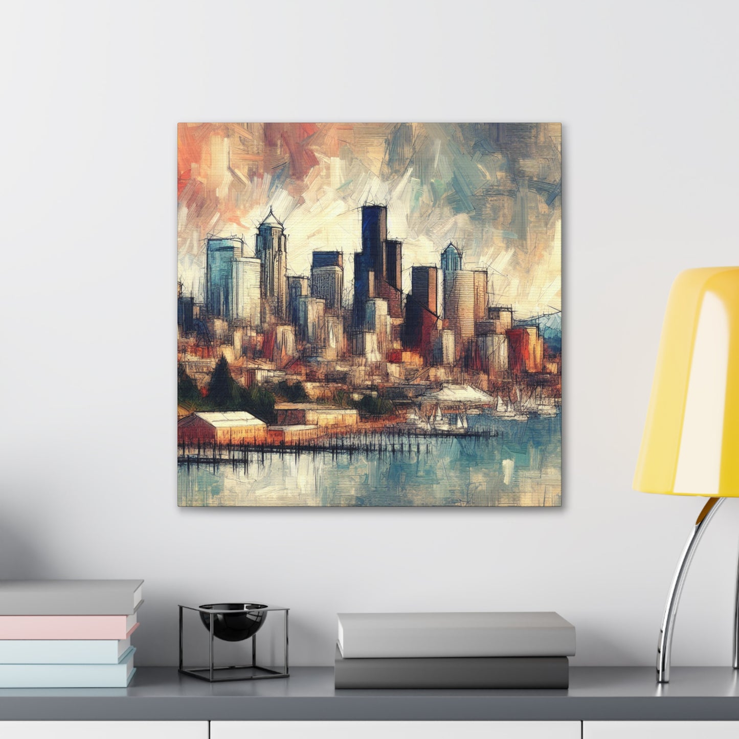 "Emerald City's Vibrant Chaos" - Canvas