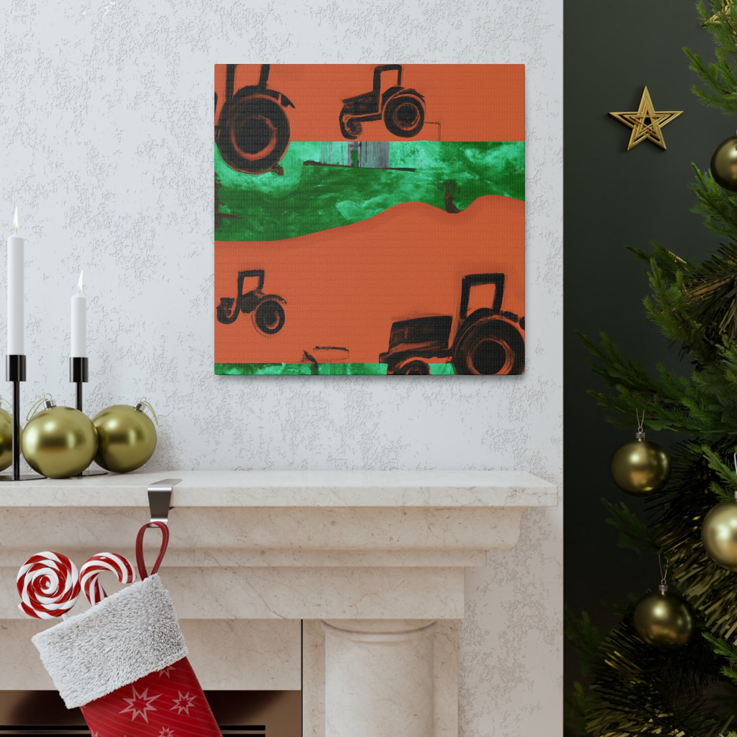 Tractor's Tranquil Harvest - Canvas