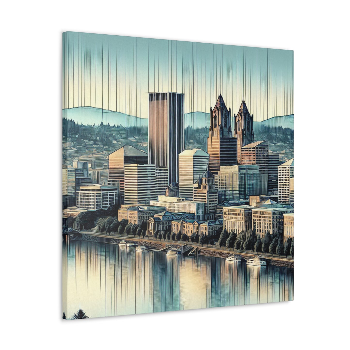 "Pulsating Portland Reflections" - Canvas