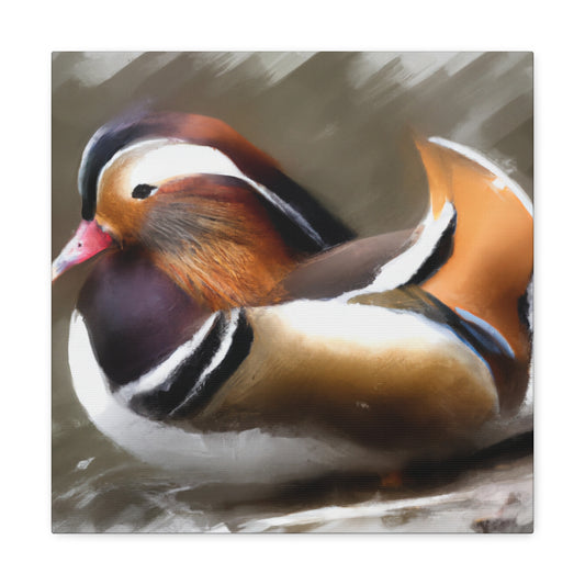 "Mandarin Duck's Majestic Splendor" - Canvas