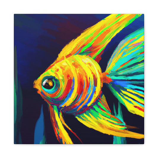 "Angelfish Dreaming Blue" - Canvas