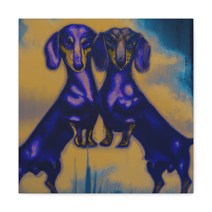 "Dachshunds in Bloom" - Canvas