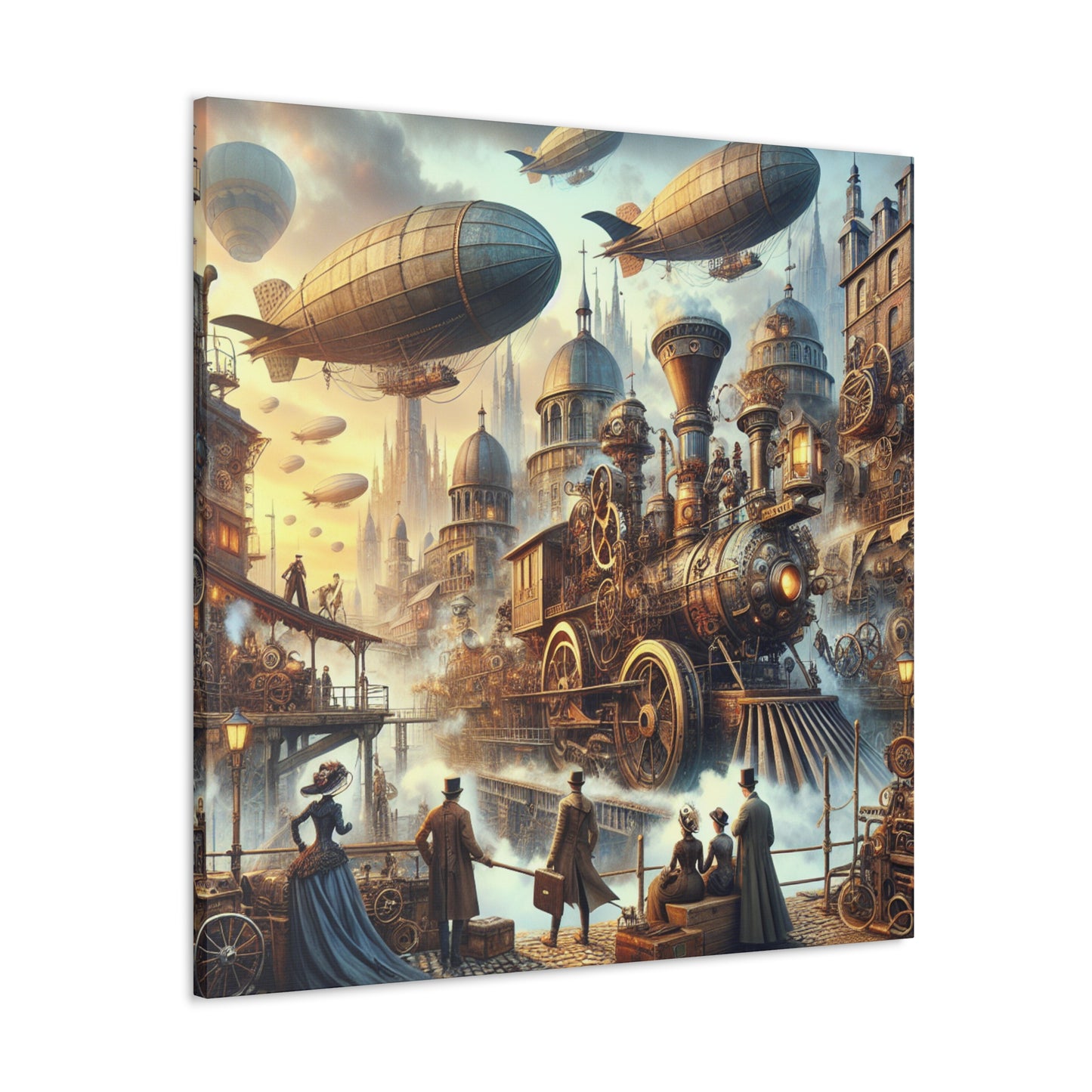 "Mechanical Dreamscape Voyage" - Canvas