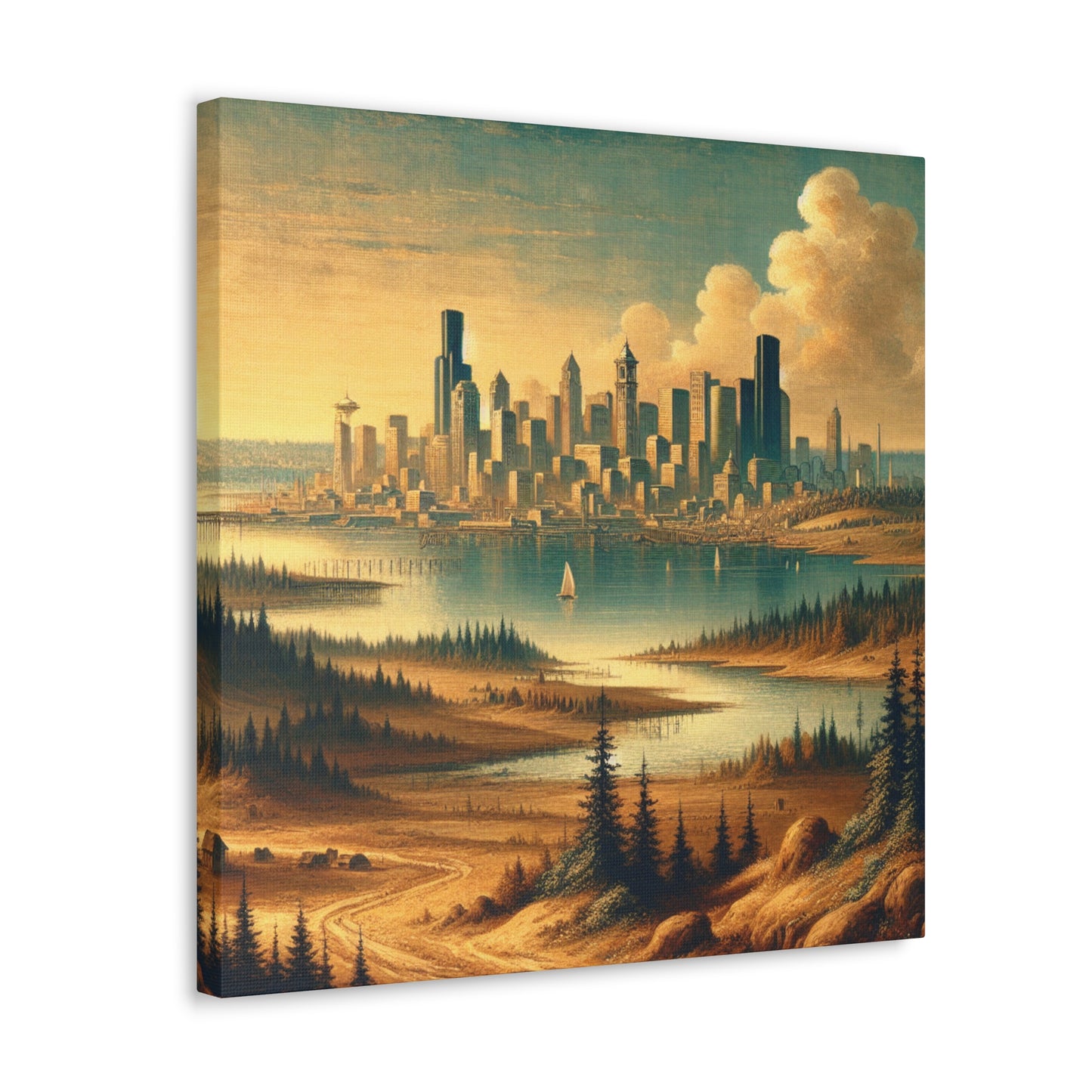 "Enchanted Emerald Metropolis" - Canvas