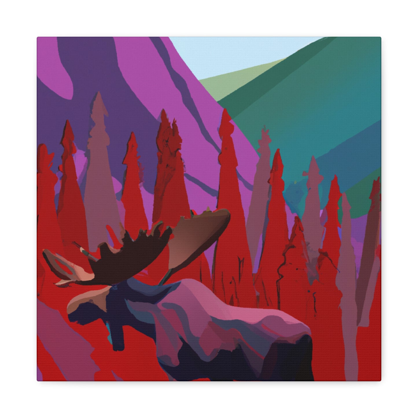 "Moose in the Mountains" - Canvas