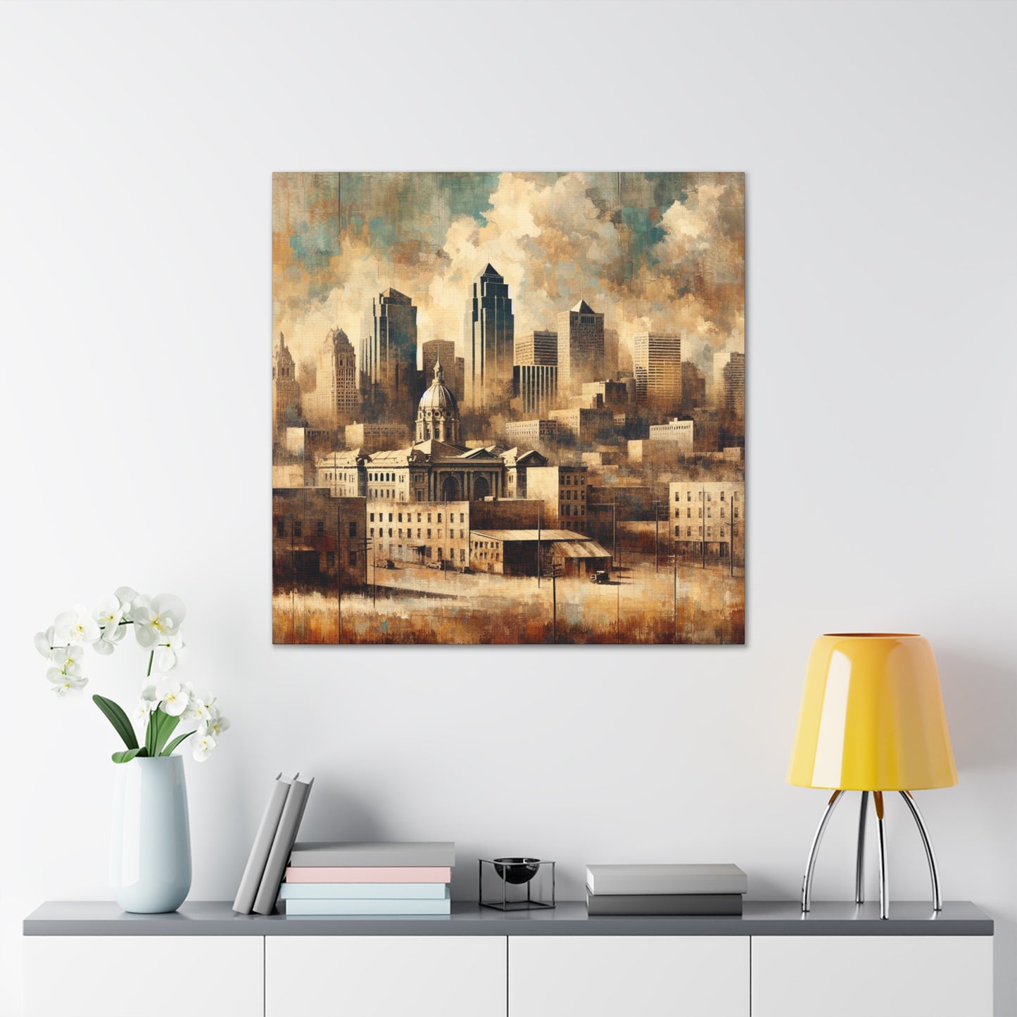 "Cityscape Spectrum Kansas" - Canvas