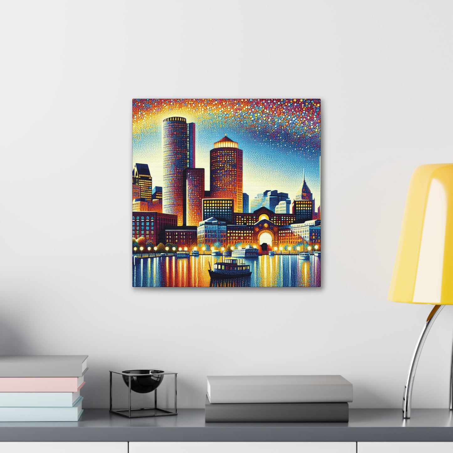 "Dotting the Boston Sun" - Canvas