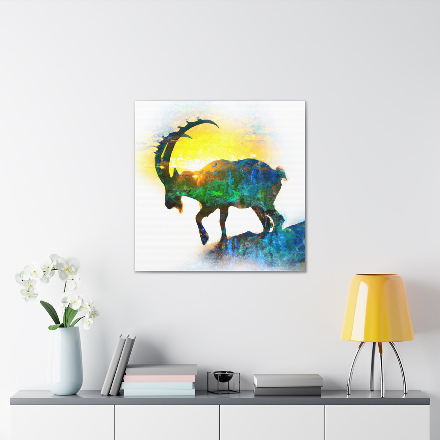 Ibex In Mountainscape - Canvas