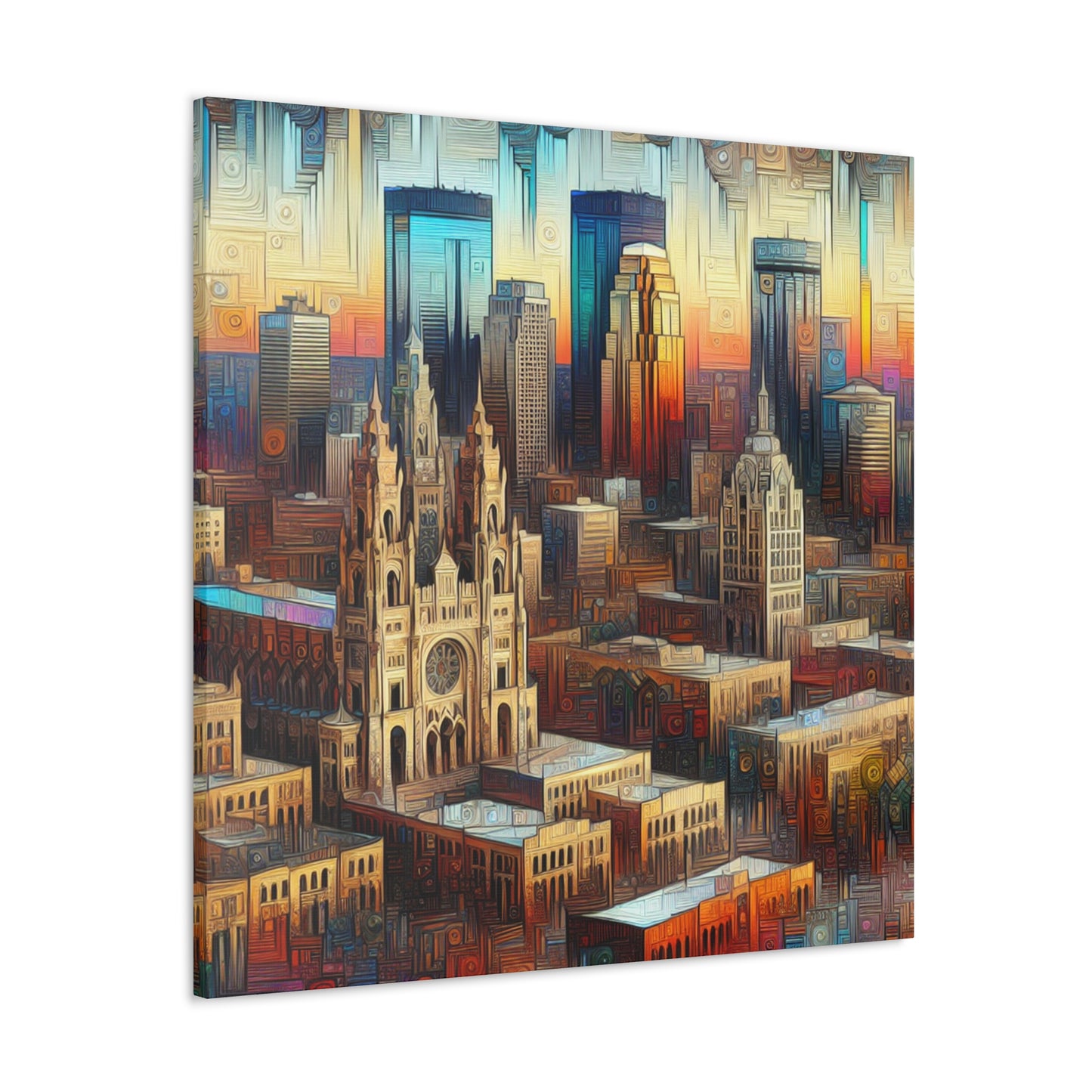 "Vibrant Urban Canvas" - Canvas