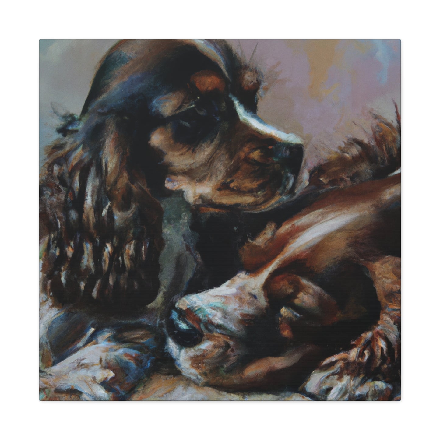 Cute Spaniel Dreaming - Canvas