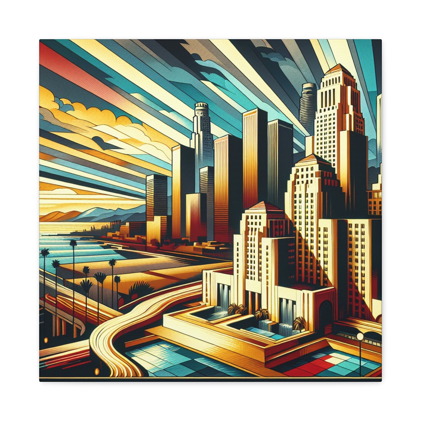 "Urban Dreamscape: 1920s L.A." - Canvas