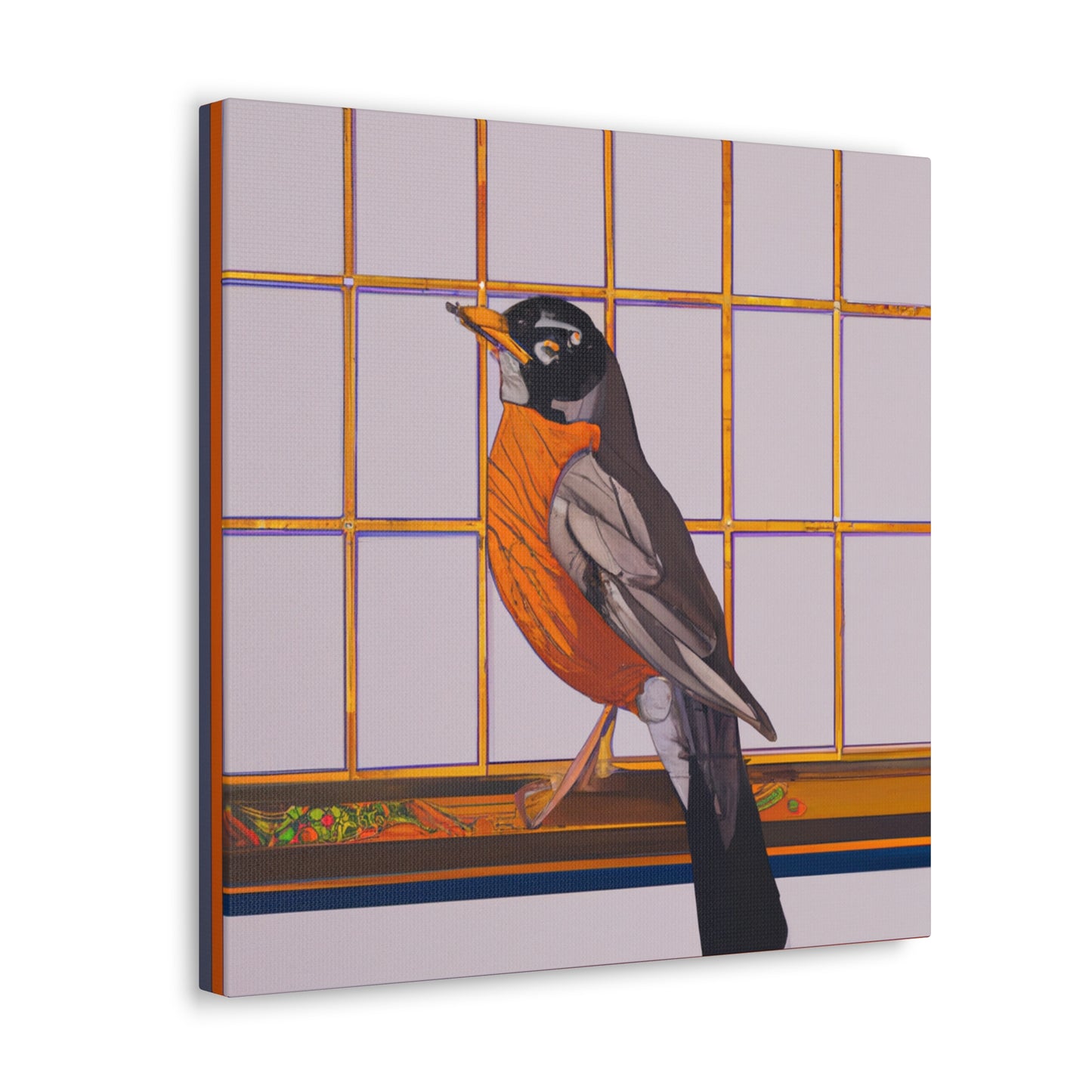 "Robins Singing Deco" - Canvas