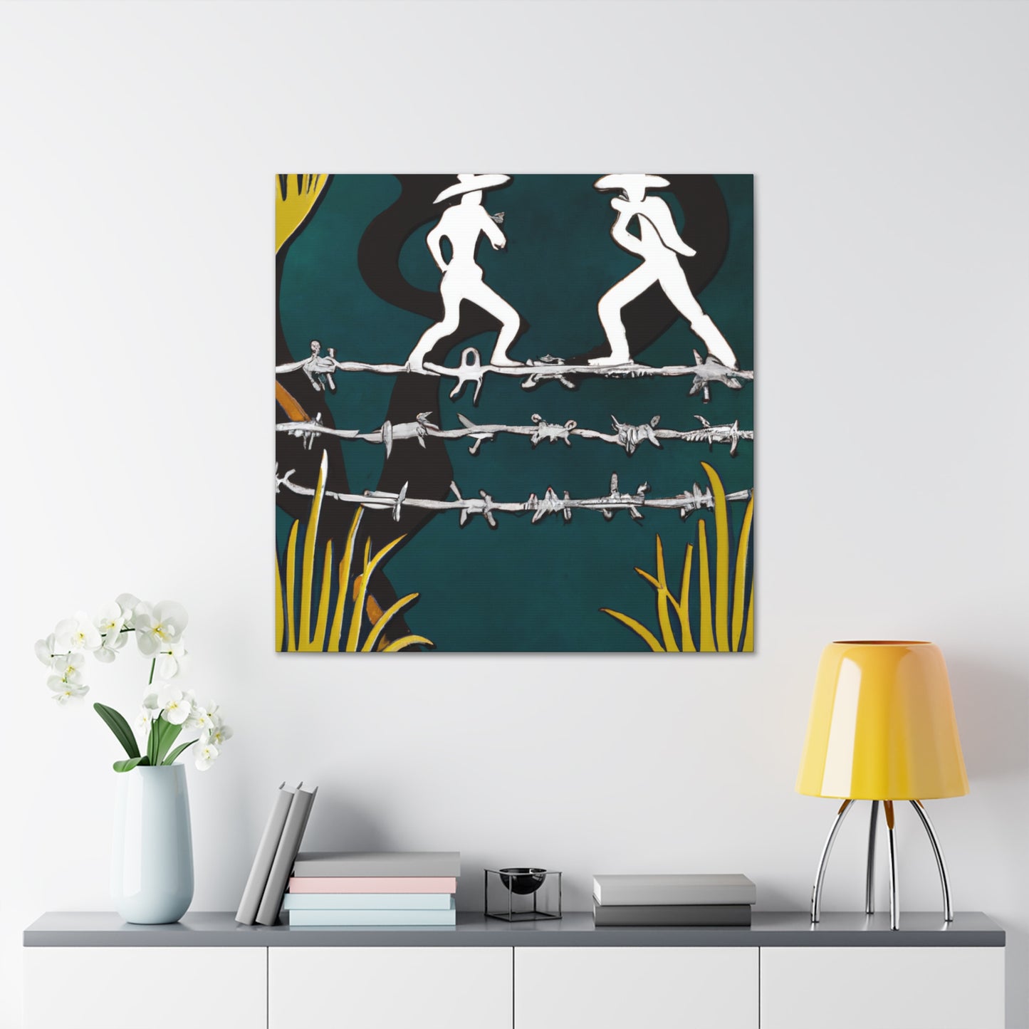 Barbed Wire Reflection - Canvas