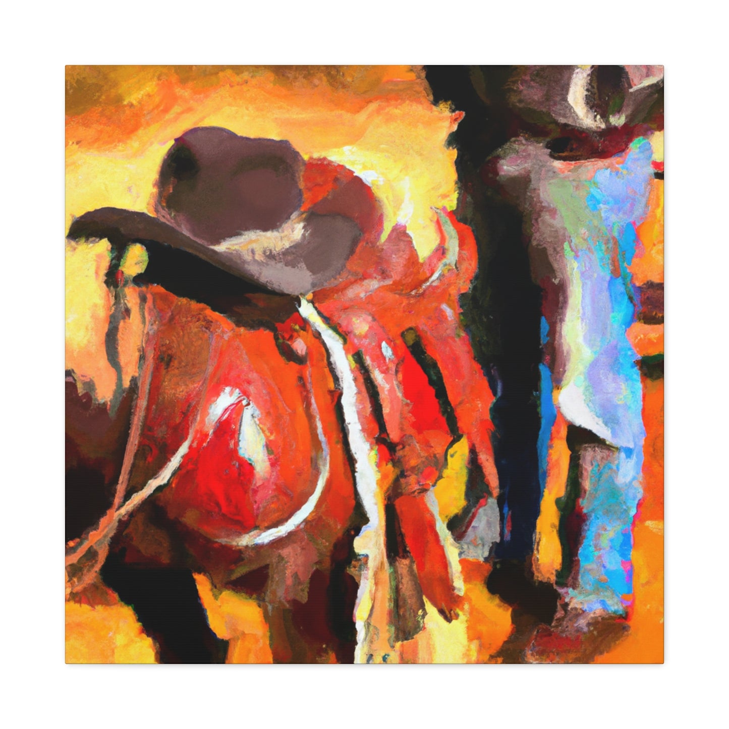 "Saddle in Sunrise Hues" - Canvas