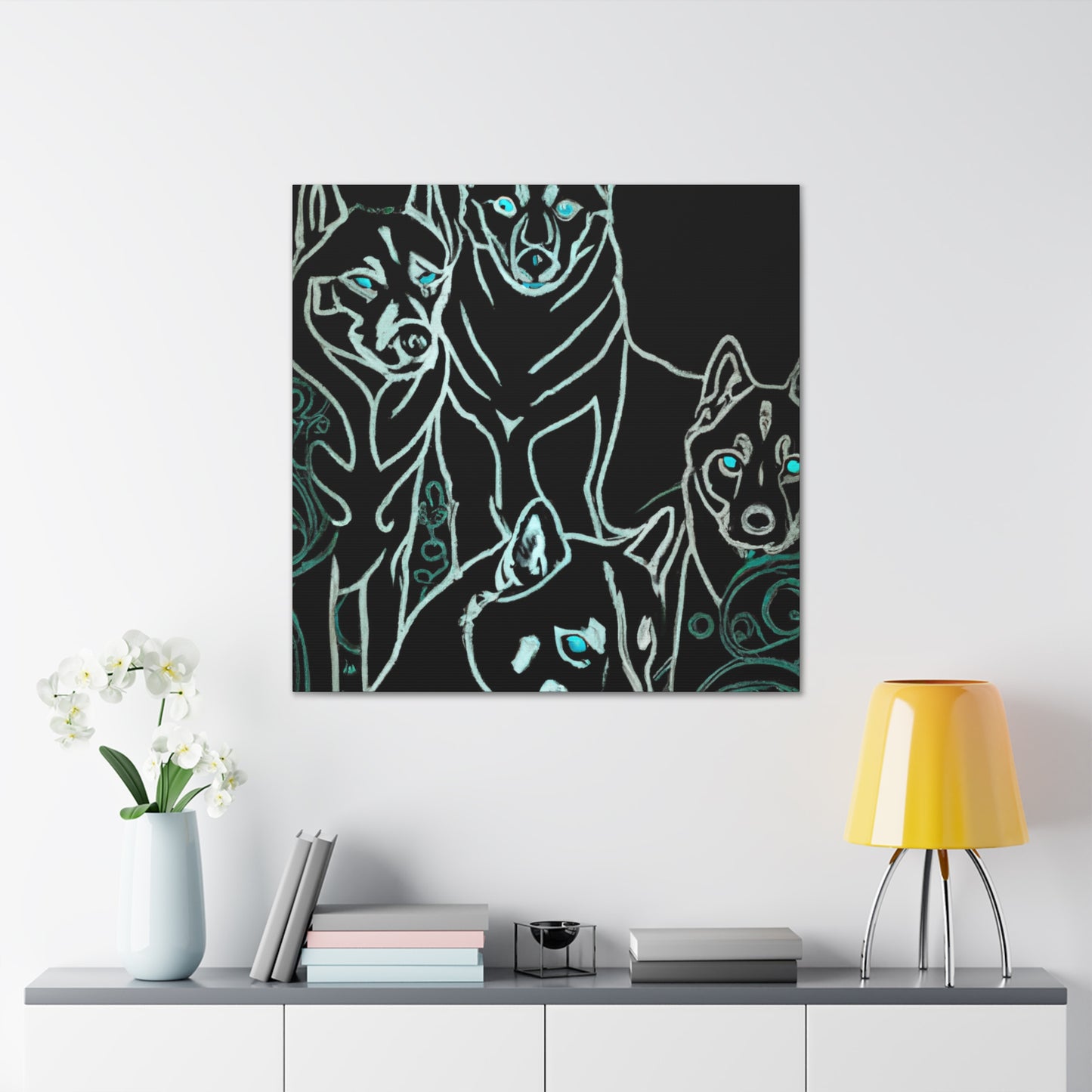 "Winter Husky Wonderland" - Canvas