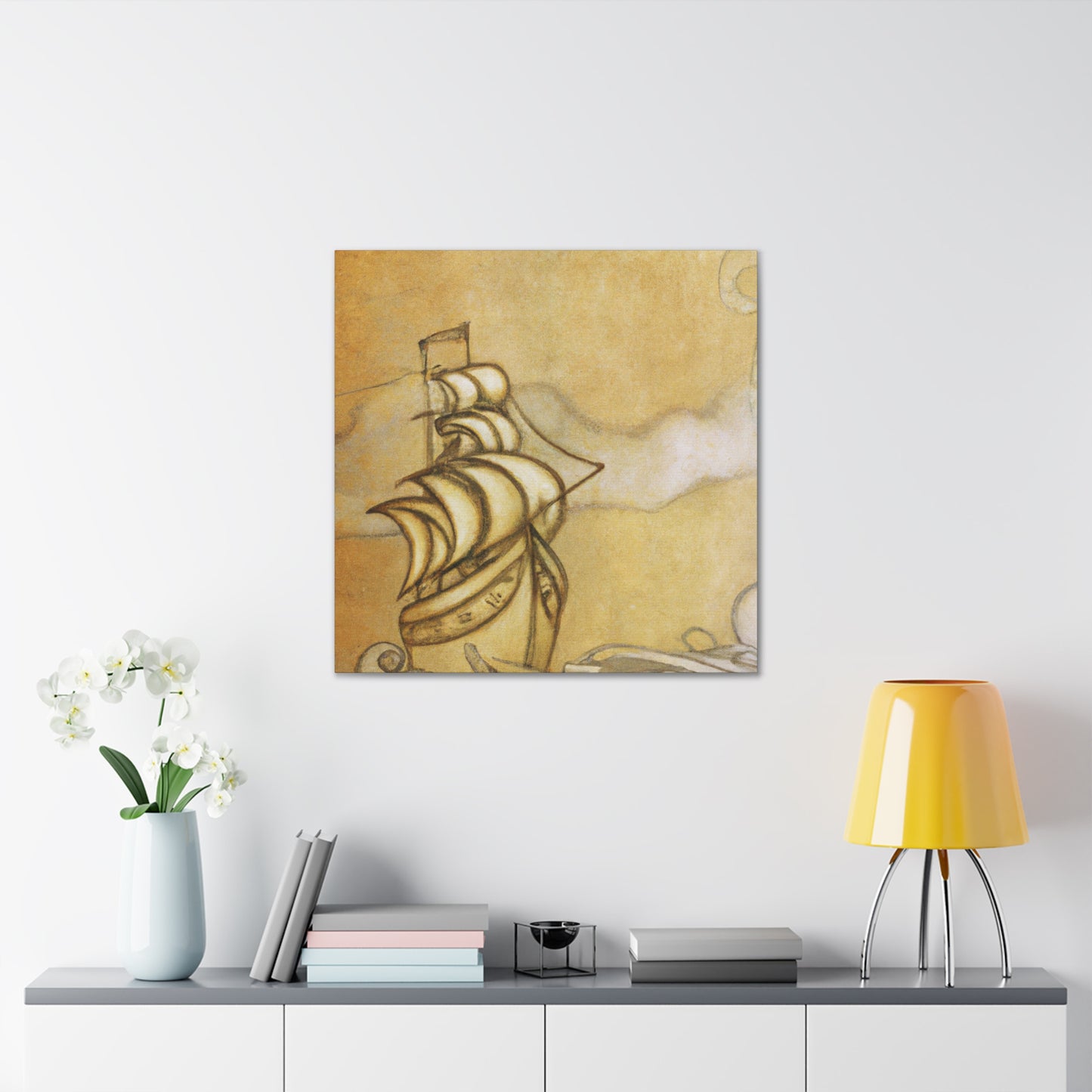 "Ship at Dusk Horizon" - Canvas