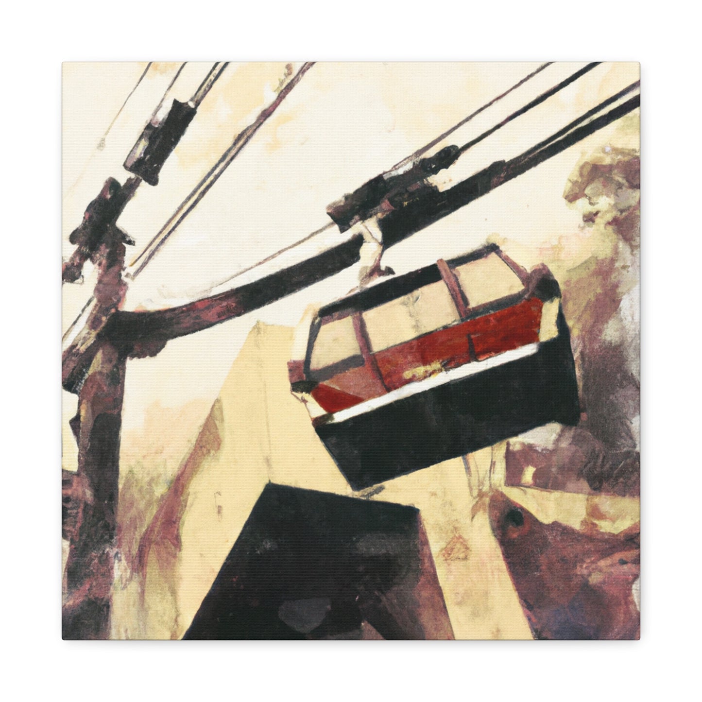 Cable Car Countryside - Canvas