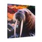 Walrus at Sunset Field - Canvas