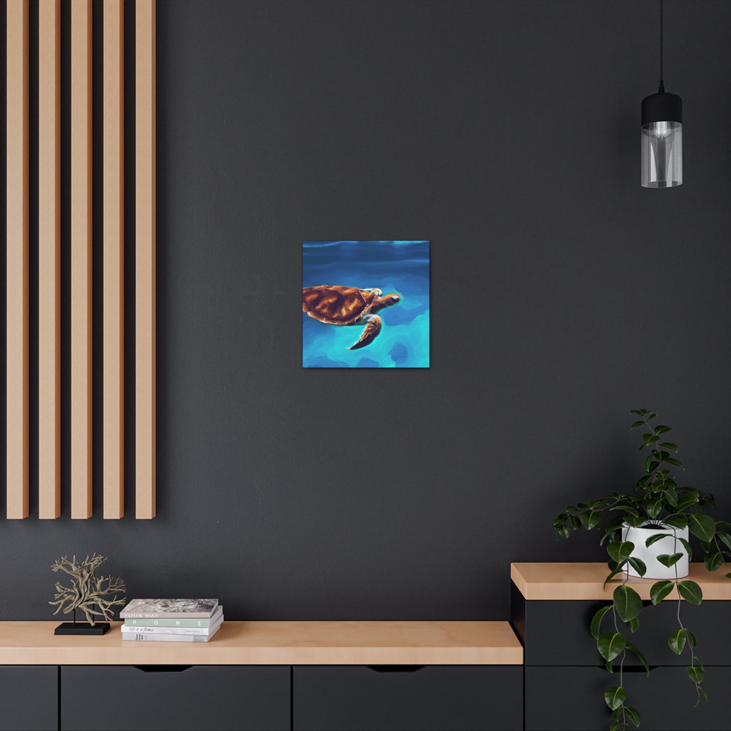 "Blue Sea Turtle MTN" - Canvas