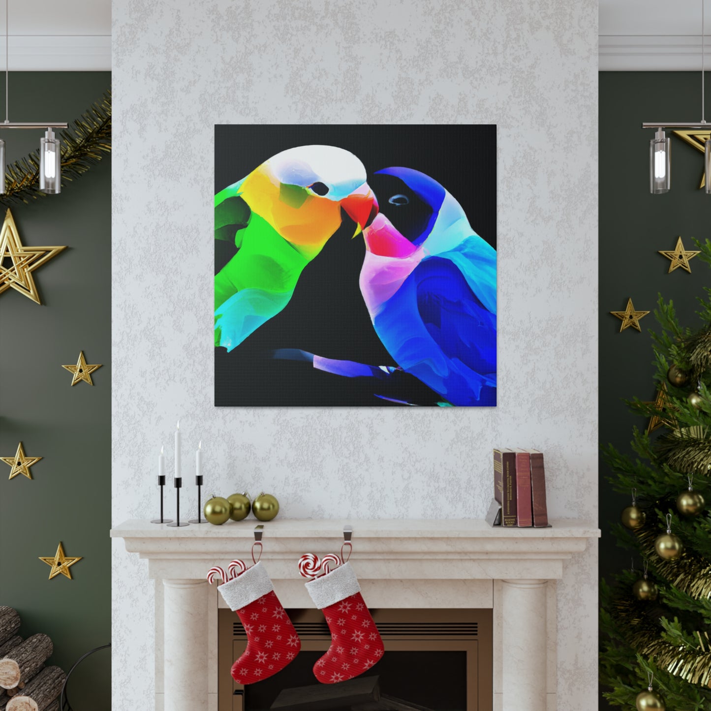 Lovebirds in Moonlight - Canvas