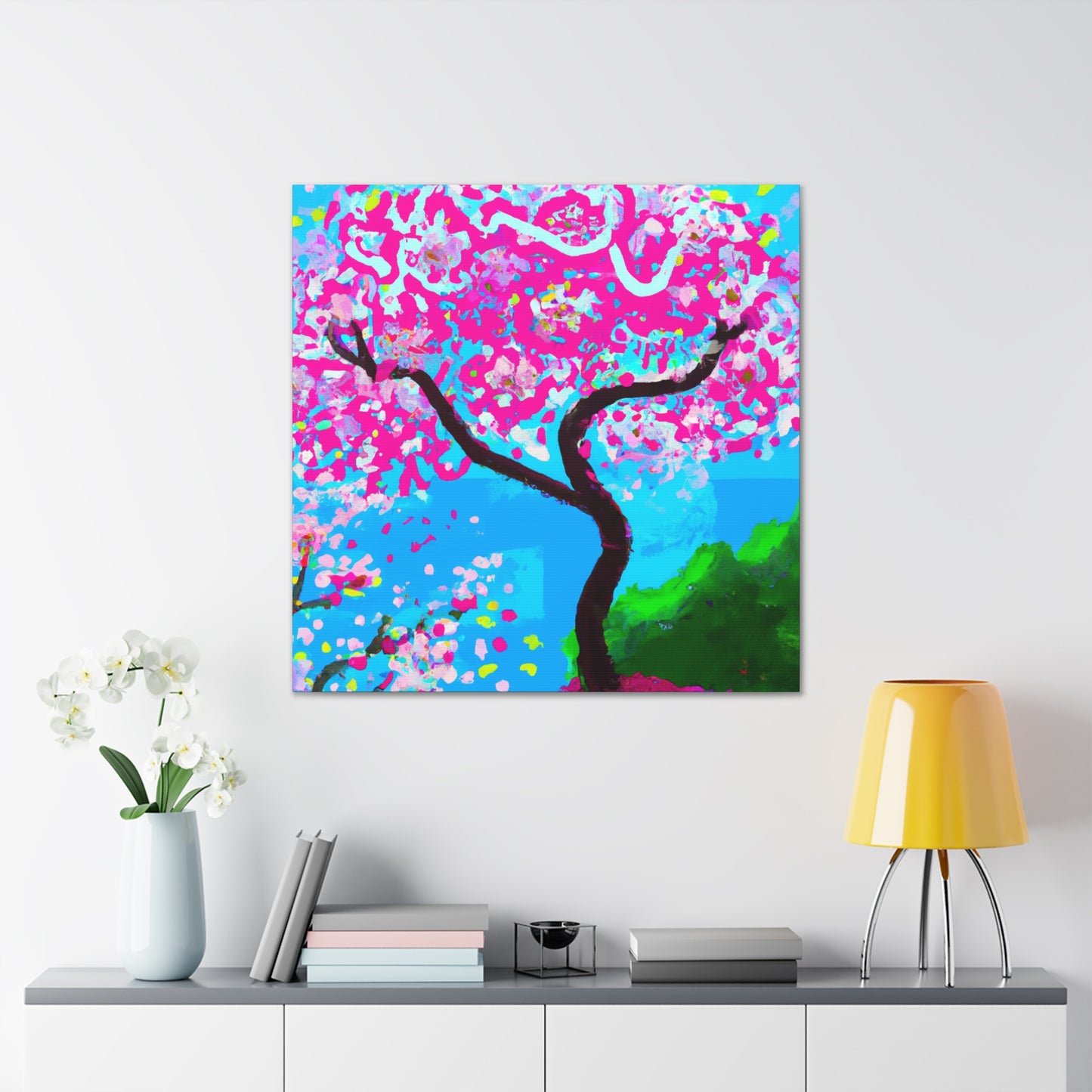 "Cherry Blossom Oasis" - Canvas