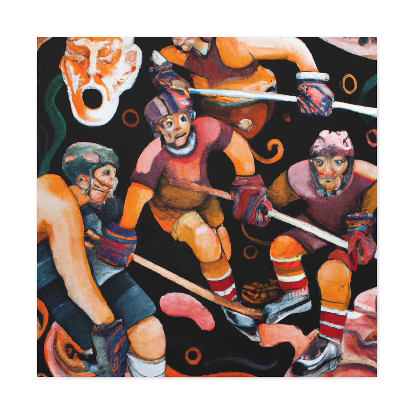 "The Hockey Rococo Painting" - Canvas