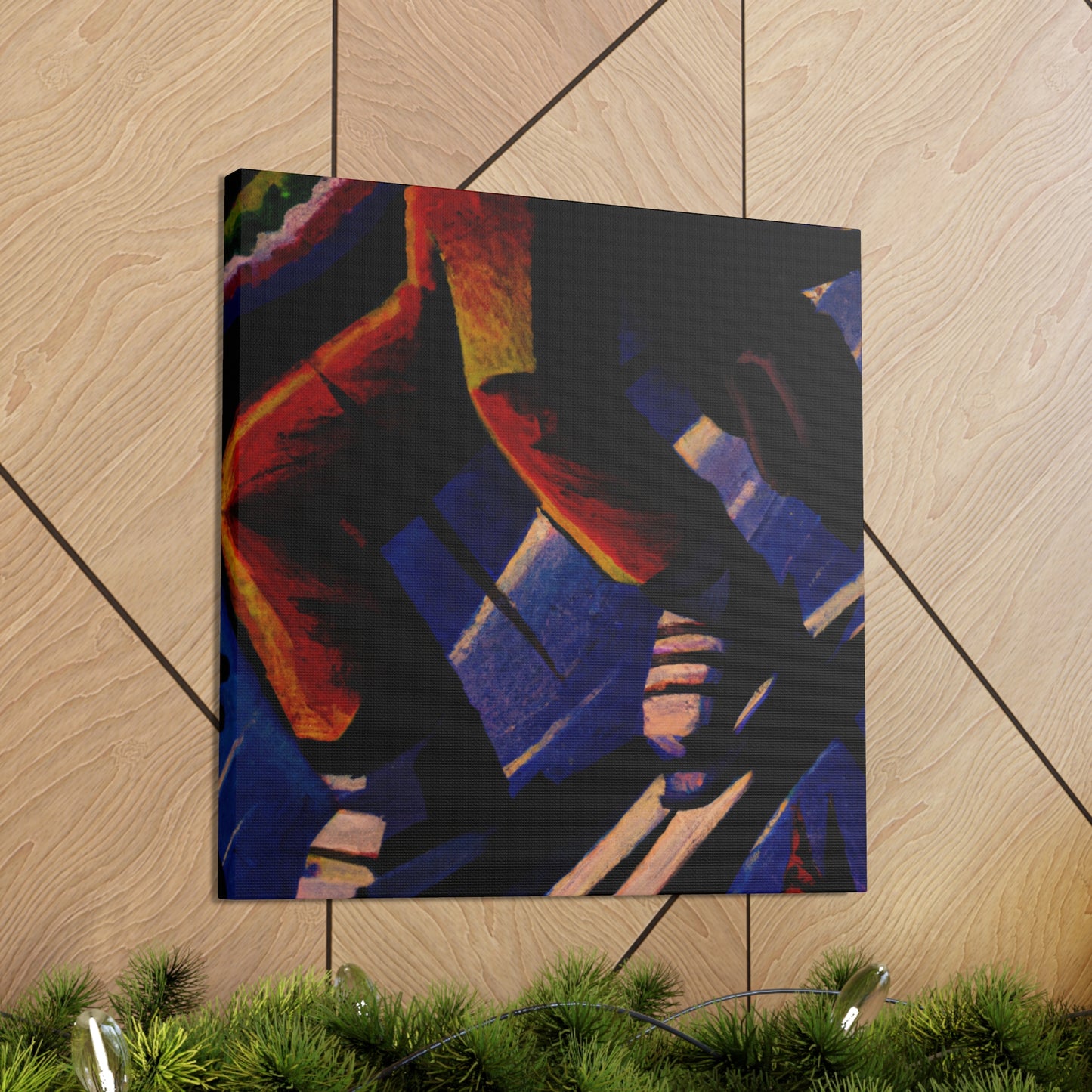 "Skiing in Art Deco" - Canvas