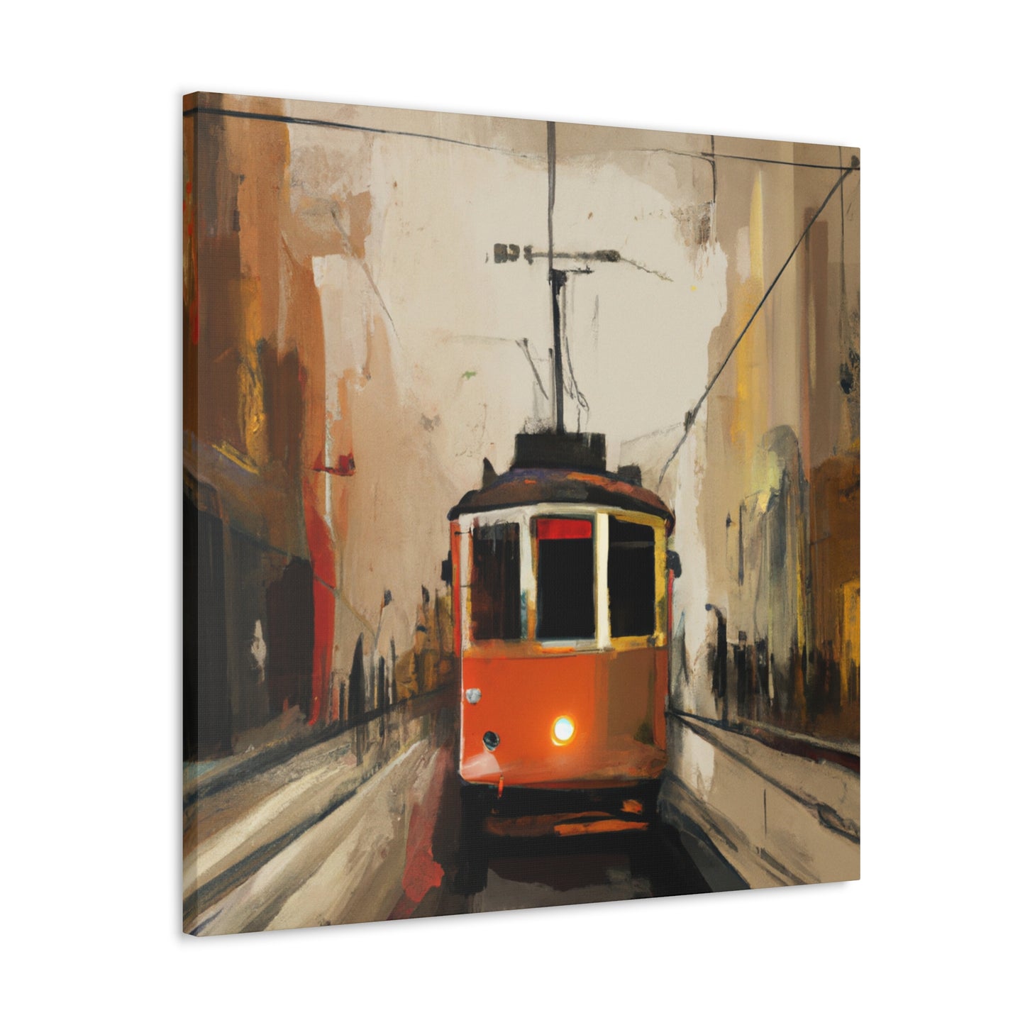 Tram in Motion Painting - Canvas