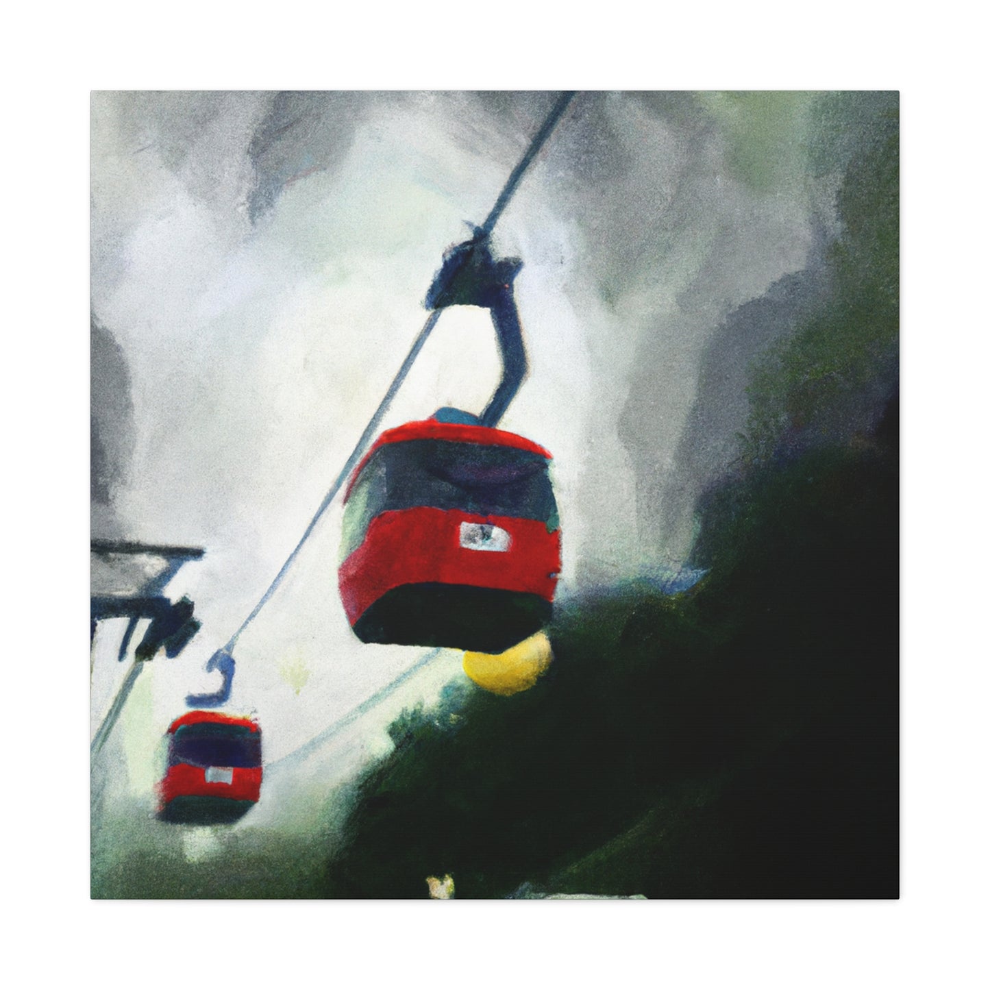 Cable Cars in Moonlight - Canvas