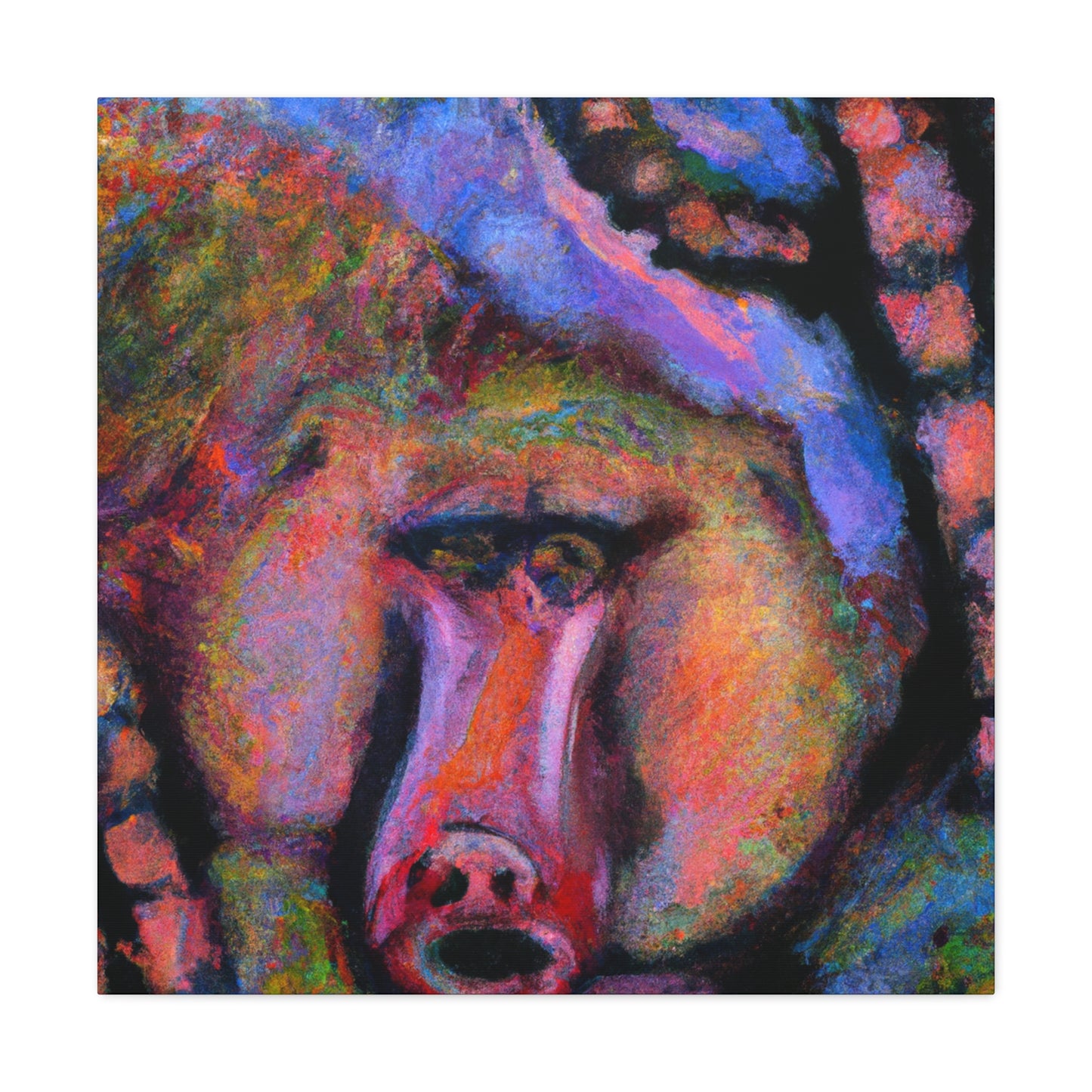 "Baboon in Abstract Form" - Canvas