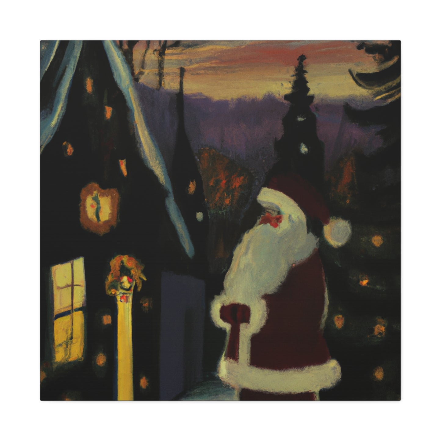 Santa's Winter Scene - Canvas