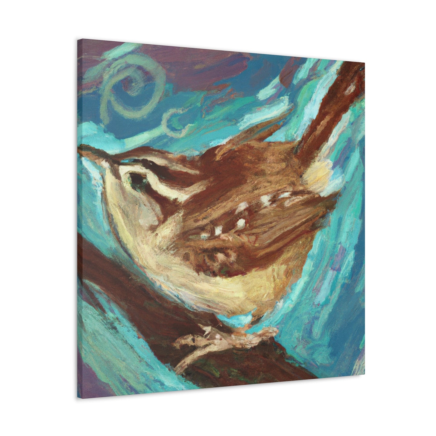 Carolina Wren Expressionism - Canvas