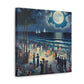 Moonlit Coastal Celebration. - Canvas