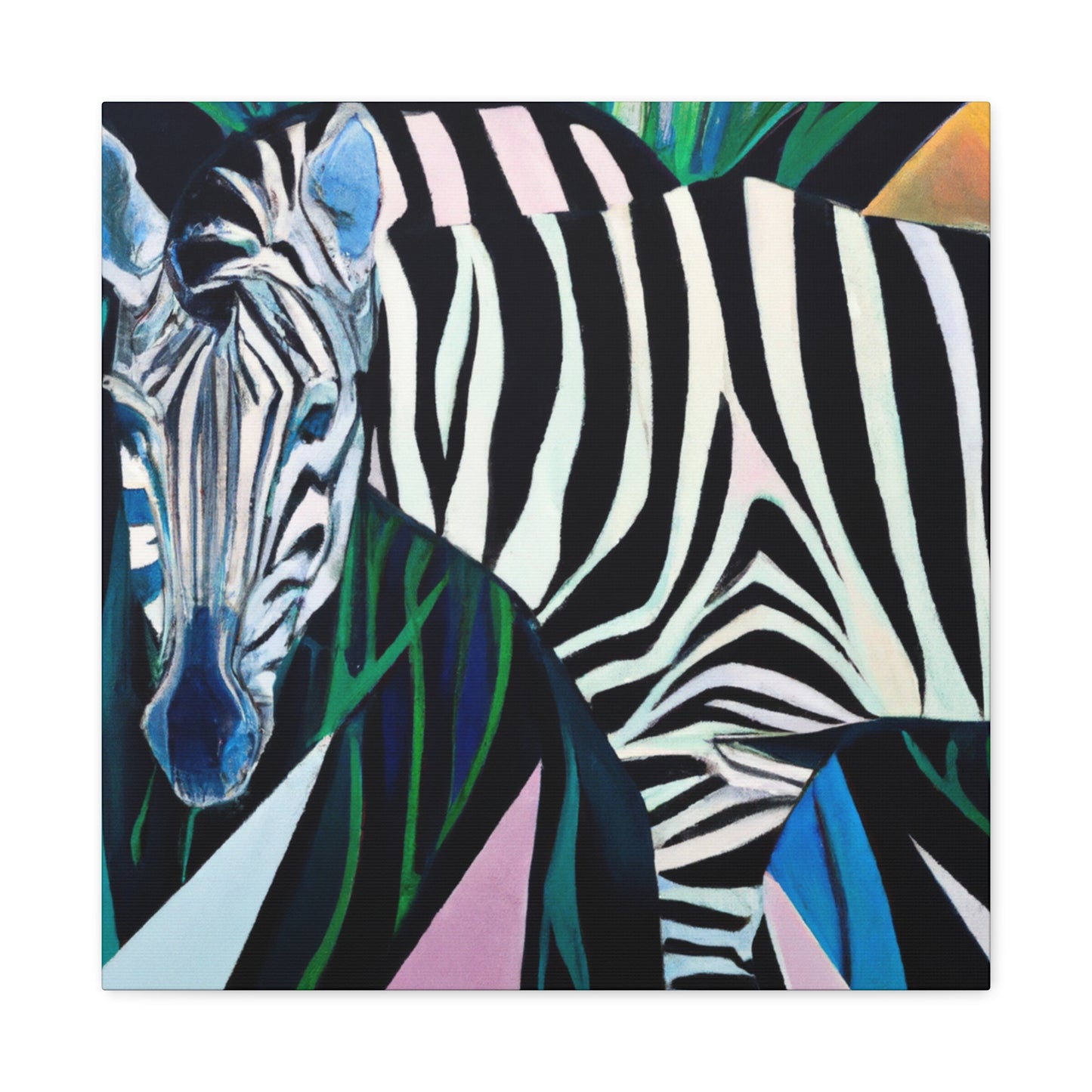 "Gilded Zebra Dance" - Canvas