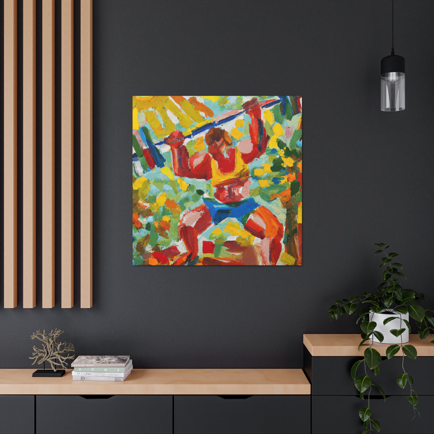 Muscular Man Lifting - Canvas