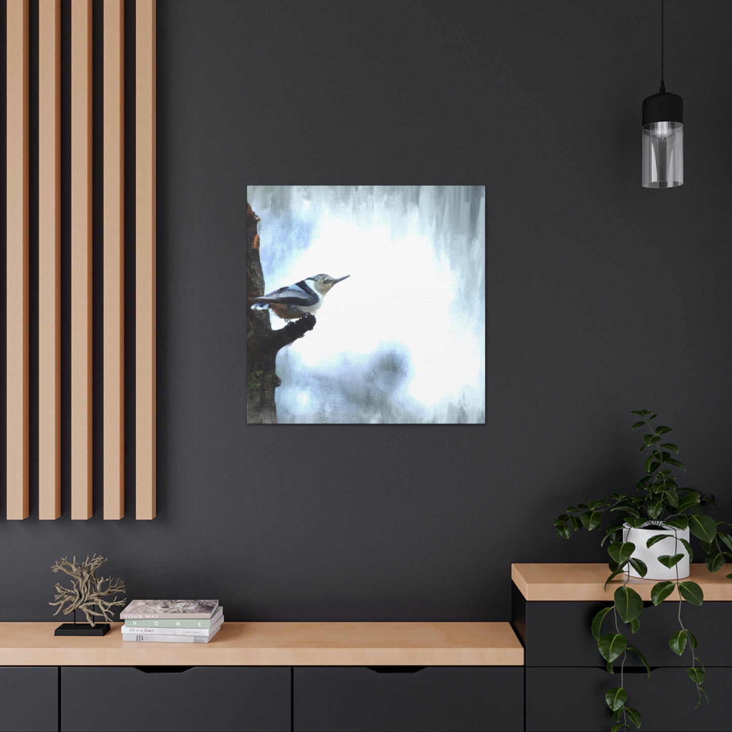 "White-Breasted Nuthatch Bliss" - Canvas