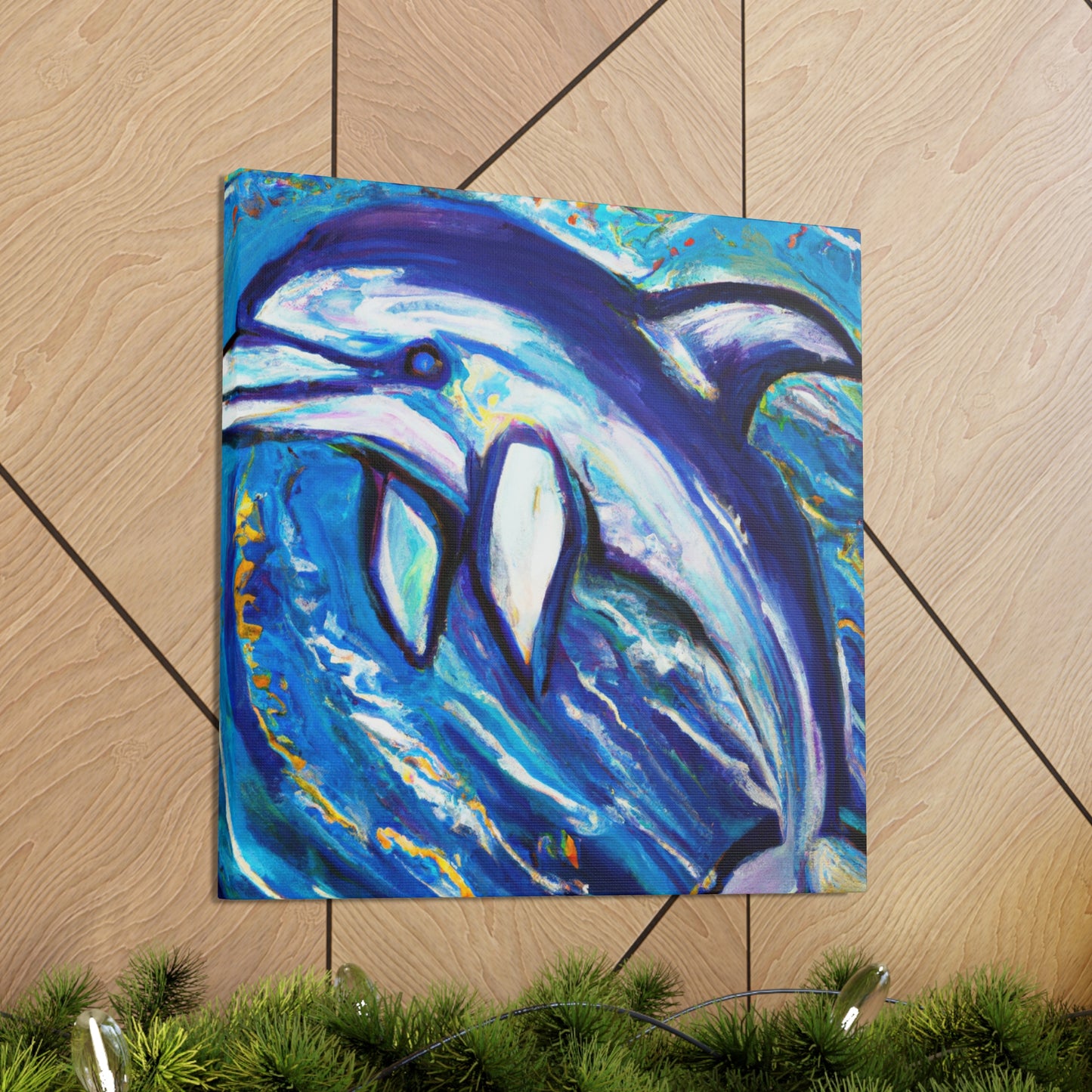 Dolphins in Expressionism - Canvas