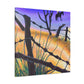 "Barbed Wire Fence Scene" - Canvas