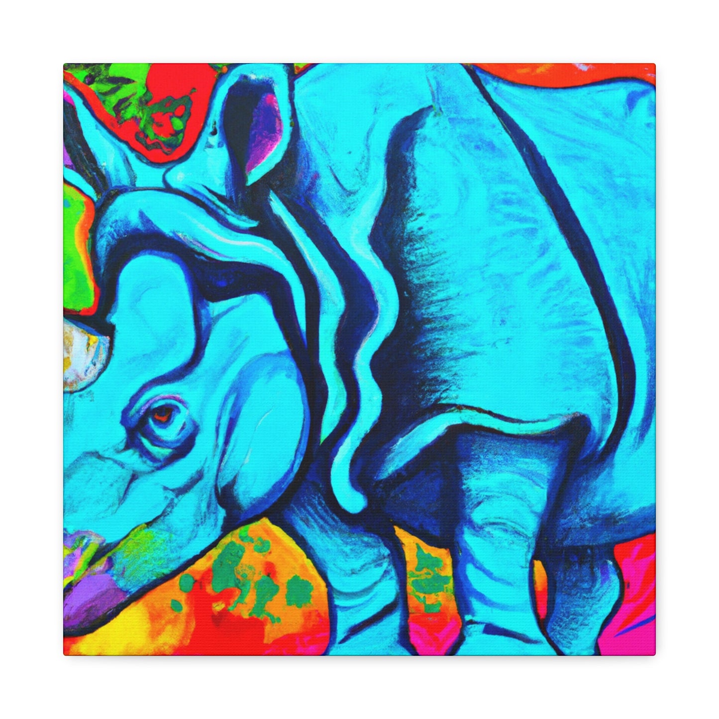 "Rhinoceros of India" - Canvas