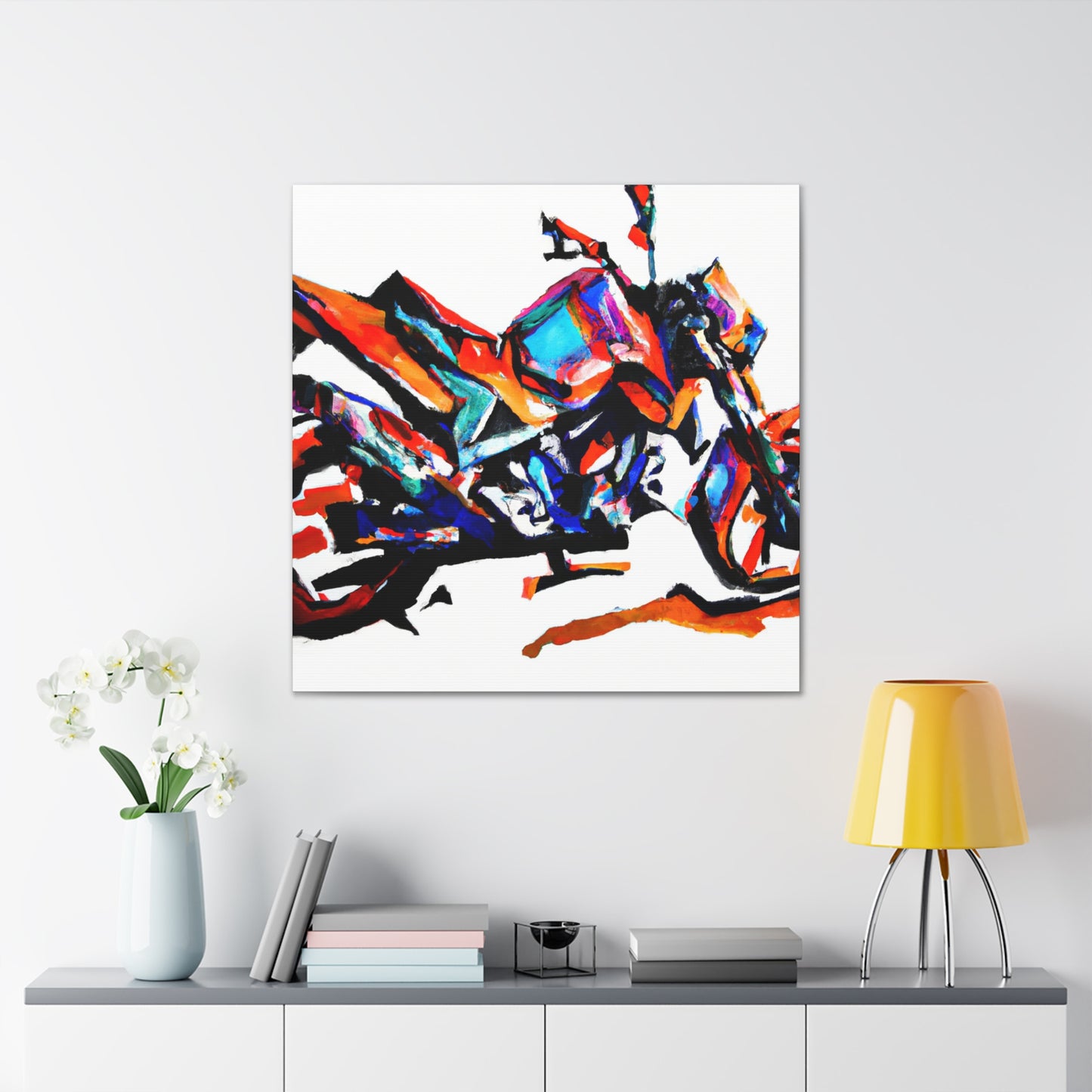 Motorcycle in Motion - Canvas