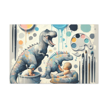 Whimsical Prehistoric Palette - Canvas